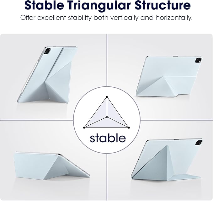 PITAKA iPad Pro 11 Inch Case Compatible with iPad Air M4/M3/M2 11 Inch (4-8th Gen) &amp 2022/2021/2020/2018 iPad Pro 11 (1-4th Gen) Portrait/Landscape Magnetic Case with 4 Standing Angles - Blue