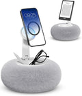 Viozon Phone Holder for Bed Magnetic Pillow Stand Compatible with 4-7 Phone/Kindle with Small Storage Removable Suction Base for Stability Idea for Kindle Reading and Video Watching On BedGrey