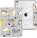Batianda Hybrid Case for 11-inch iPad Air 2024 M2 Chip/iPad Air 5th/4th 10.9 inch [Built-in Pencil Holder] Shockproof Cover with Clear Transparent Back Shell TPU BumperCute Dogs