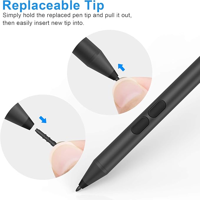 Pen for HP Omnibook Digital Stylus Pen for HP Envy Pavilion Spectre x360 Touchscreen Laptop with MPP 1.51 Palm Rejection 1024 Pressure 2500H Working Time 2 Button