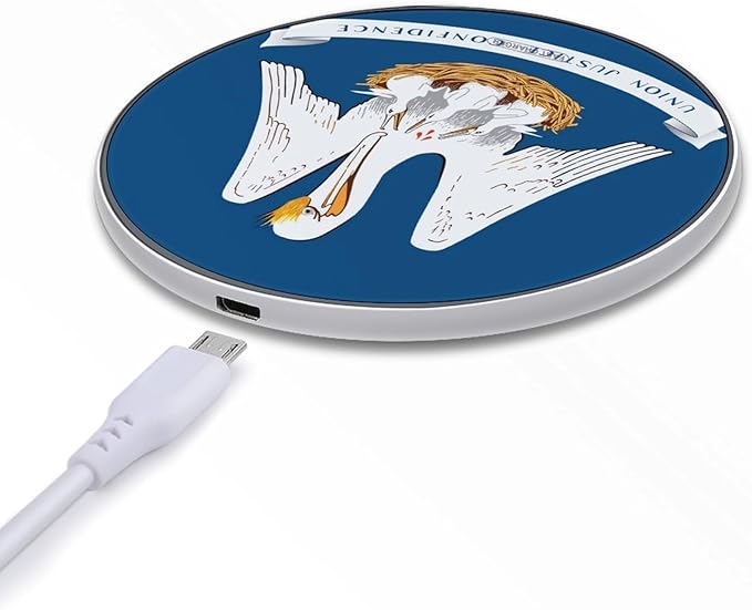 Flag of Louisiana U.S.A. Phone Charger Magnetic Charging Pad Anti-Slip with USB Cable