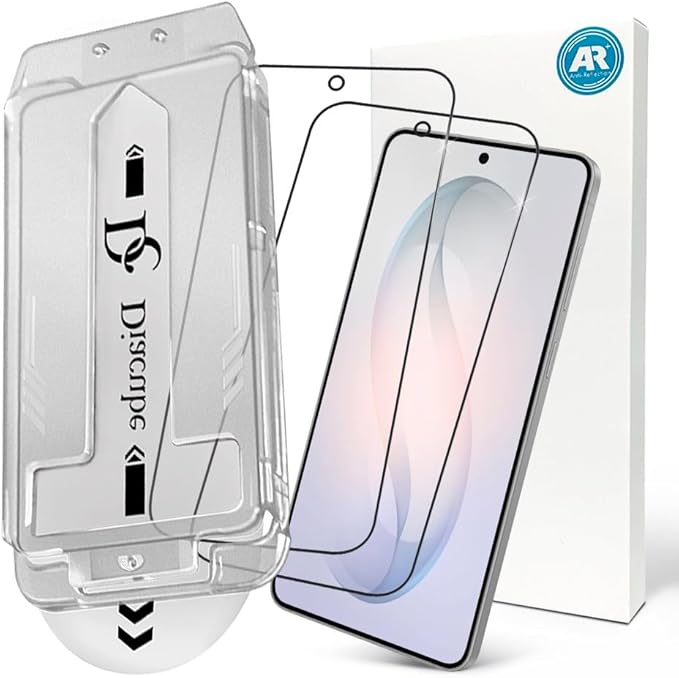2 PACK AR Screen Protector Compatible with Samsung Galaxy S26 with Auto Dust Removal Installation Frame Anti-Reflective [Support Fingerprint Unlock] 9H Tempered Glass Scratch Resistance Fingerprint