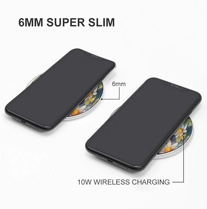 Frog Flower Wireless Charger Anti-Slip Wireless Charging Pad Slim Charger Mat for Men Women