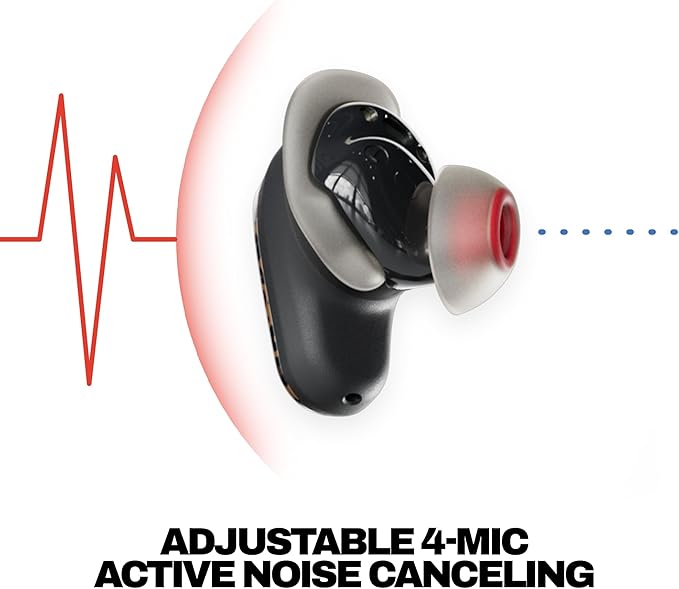 Skullcandy Method 360 ANC Wireless Earbuds Sound by Bose Bluetooth Headphones Premium Noise Cancelling Up to 40 Hrs Battery Sweat and Water Resistant Microphone for iPhone Android - Leopard