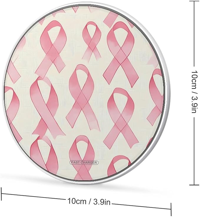 Breast Cancer Pinkribbons Phone Charger Magnetic Charging Pad Anti-Slip with USB Cable