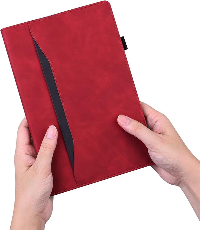 for Samsung Galaxy Tab S10 FE+ / S10 FE Plus 13.1 Inch X620 / X626B Tablet PC Case Bracket Type Adjustable Fixing Strap Card Slot Tablet Cases(Vermelho)