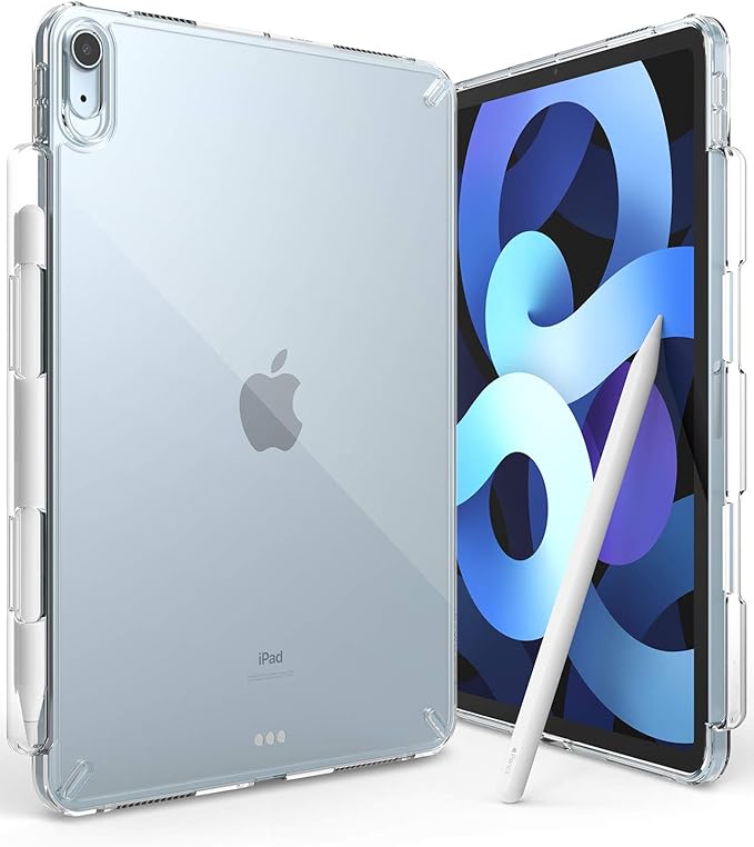 Ringke Fusion Compatible with iPad Air 11 Inch Case (M4 2026 &amp M3 2025 &amp M2 2024) Over Charge Prevention Cover with Pencil Holder for iPad Air 8th 7th 6th 5th 4th Generation - Clear