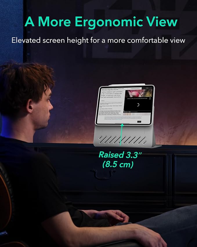 ESR for iPad Air 11 Inch Case M4/M3/M2 (2026/2025/2024) iPad Air 5th/4th Gen Case (2022/2020) 10.9 Inch Removable Magnetic Cover Adjustable Portrait/Landscape Stand 9 Standing Angles Grey