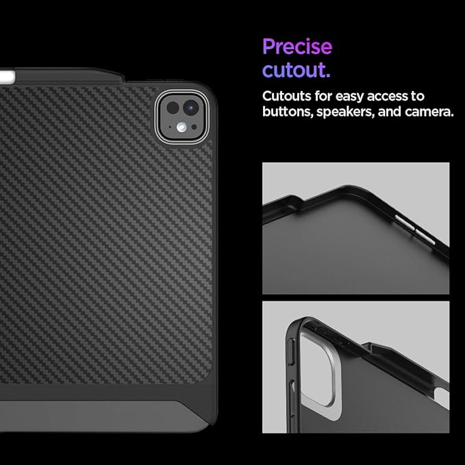 Spigen for iPad Pro 11 inch Case M5/M4 (2025-2024) Enzo Aramid Aerocore Aramid Fiber Magic Keyboard Compatible with Pencil Holder Supports Auto Wake/Sleep Black