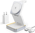 【2025 Upgrade】 3 in 1 Wireless Charging Station for iPhone 16/15/14 Series 3 in 1 Charger for Apple iWatch Wireless Charging Station for AirPods 4 3 Pro Charging Dock 1.5M USB White