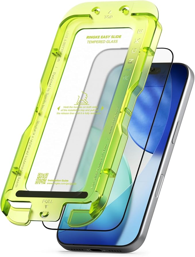 Ringke Easy Slide Tempered Glass for iPhone 17 Pro Screen Protector [Super Easy to Install] Case Friendly Shatterproof Premium 9H Hardness - 2 Pack