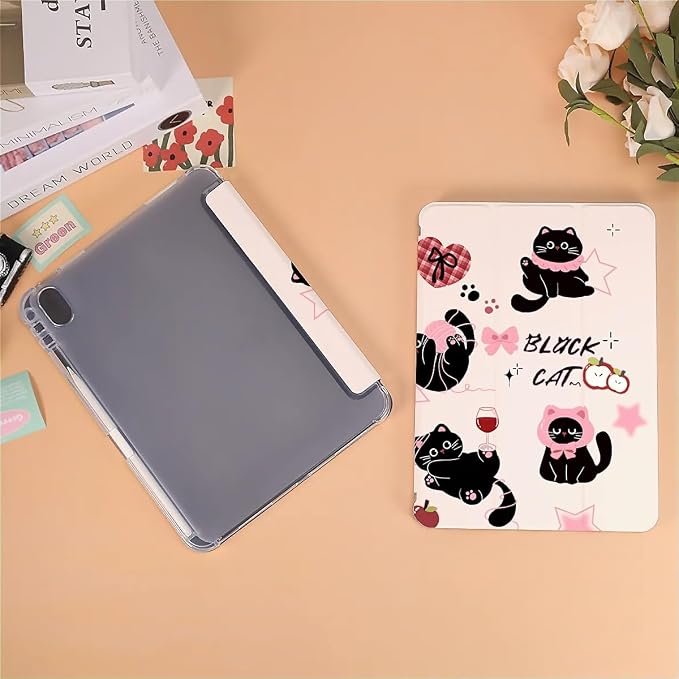 Cute black cats pink plaid bows