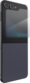 ZAGG XTR2 Samsung Galaxy Z Flip5 Screen Protector - Hexiom Impact Technology Anti-Reflective Finish Eyesafe® Blue Light Filter Ultra Touch Sensitive Nano-Coated EZ Apply Anti-Dust Adhesive