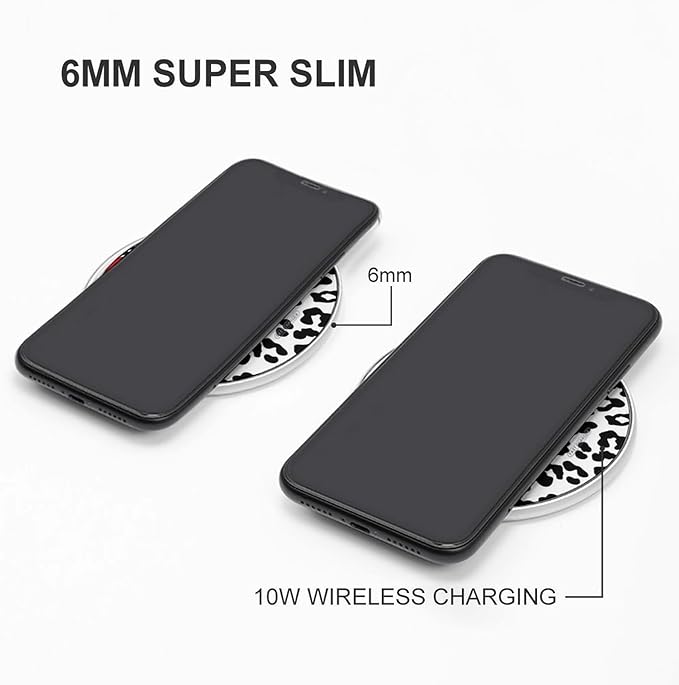 Leopard Kiss Wireless Charger Anti-Slip Wireless Charging Pad Slim Charger Mat for Men Women