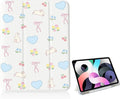 Cute Rabbit Floral Bow for iPad 6th/5th Gen Case 9.7 Inch (2018/2017)[Pencil Holder+Auto Sleep/Wake]Slim Stand Soft Leather TPU Back Smart CoverWhite