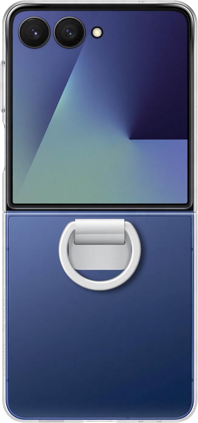 Samsung Galaxy Z Flip7 Ring Phone Case Clear Protective Cover with Built-in Ring Easy to Carry Slim Sleek US Version Transparent