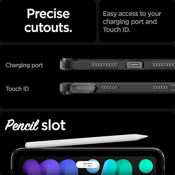 Spigen for iPad mini 7 Case A17 Pro (2024) 8.3 Inch Ultra Hybrid iPad mini 7th/6th Generation Case (2024/2021) Zero One Black