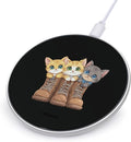 Kittens and Combat Boots Wireless Charger Anti-Slip Wireless Charging Pad Slim Charger Mat for Men Women