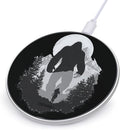 Bigfoot and Woman Running Away Phone Charger Magnetic Charging Pad Anti-Slip with USB Cable
