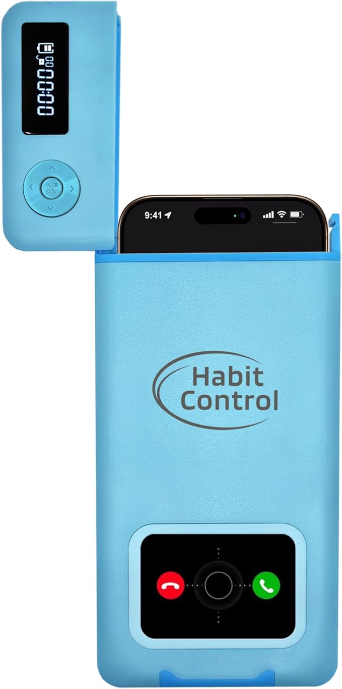 Cellphone Lock Box - Timer Locked Box for Self-Discipline Portable Time Phone Safe Lock for iPhone and Android Mobile Phones Lockbox for Cell Phones to Reduce Screen Time (Blue)