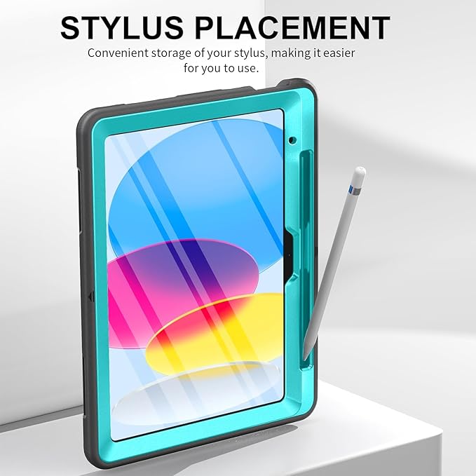 Case for iPad (A16) 11th/10th Generation Case: Protective Cover for iPad 11th Gen 11 Inch 2025 &amp10th Gen 10.9 2022 with Screen Protector- Stand- Shoulder Strap- Handle- Pencil Holder-Mint Green