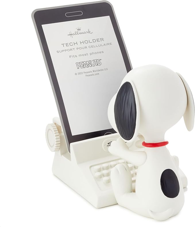Hallmark Peanuts Snoopy Cell Phone Holder (Typewriter) Office Supplies Gifts for Teacher Boss Administrative Assistant