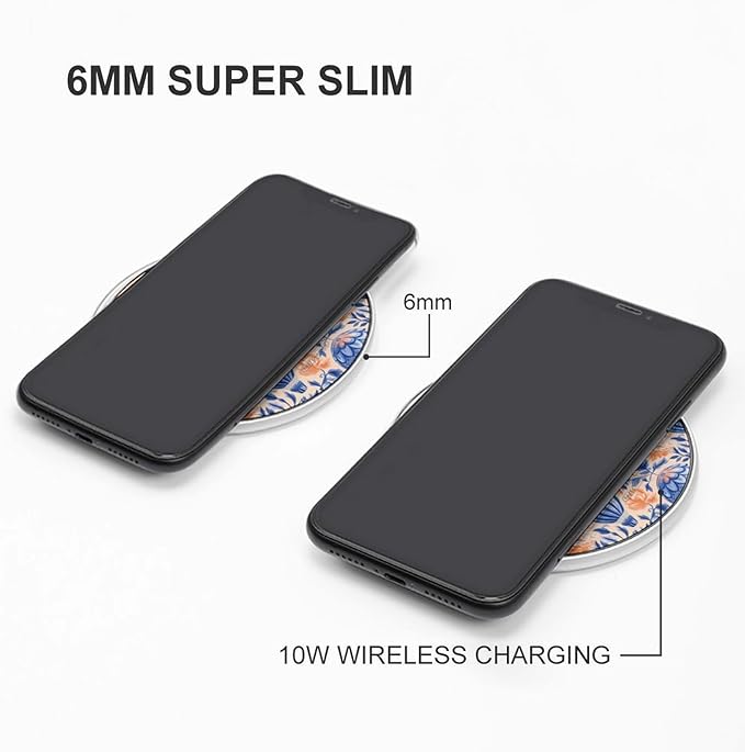 Hot Air Balloon and Floral Wireless Charger Anti-Slip Wireless Charging Pad Slim Charger Mat for Men Women