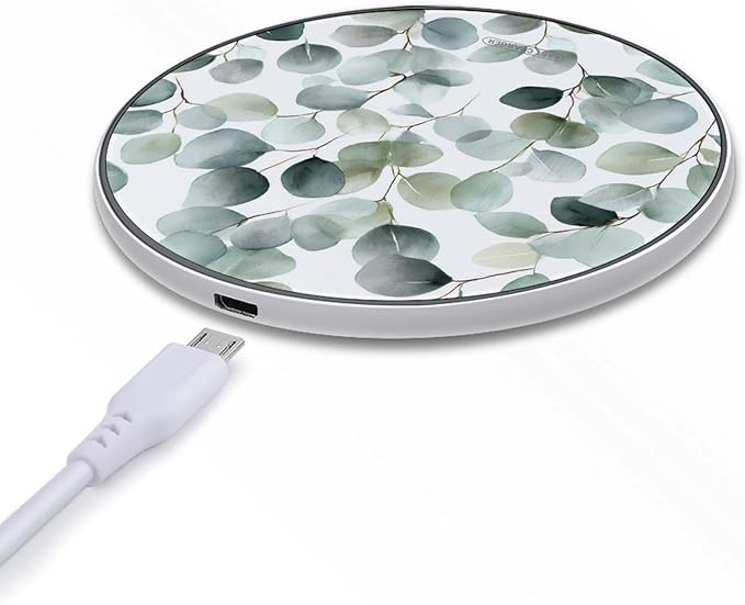 Eucalyptus Eucaly Leaves Phone Charger Magnetic Charging Pad Anti-Slip with USB Cable