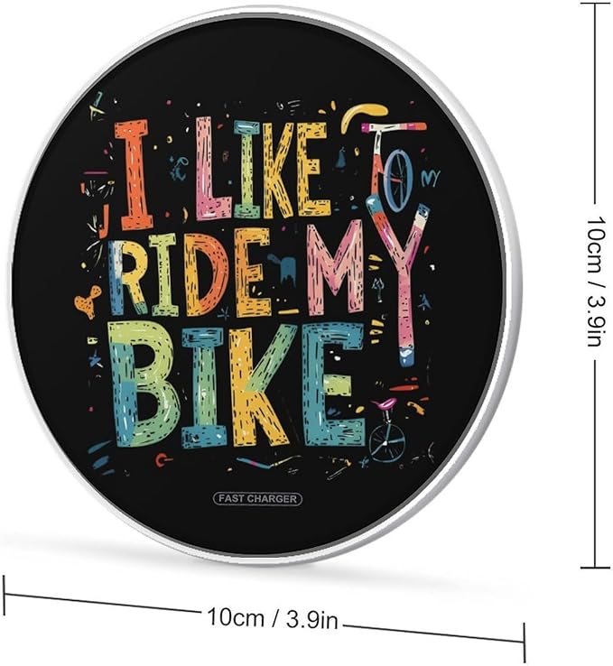 I Like to Ride My Bike Phone Charger Magnetic Charging Pad Anti-Slip with USB Cable