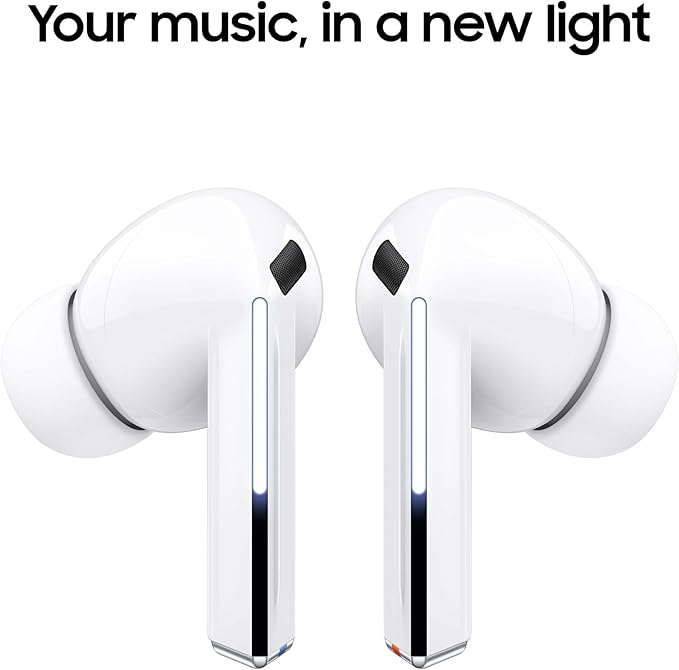 Samsung Galaxy Buds 3 Pro AI True Wireless Bluetooth Earbuds Noise Cancelling Sound Optimization Redesigned Comfort Fit White [US Version Amazon Exclusive 2Yr Warranty]