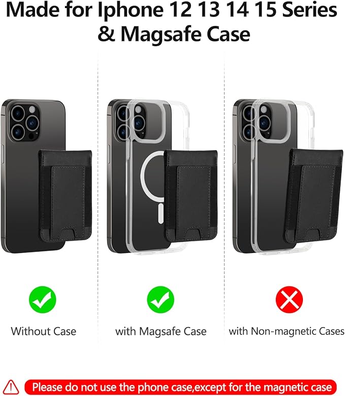 ExtreLife for Magsafe Wallet Adjustable Stand Open ID Window Magnetic Wallet for iPhone 17/16/15/14 Pro Max/14 Pro/14/14 Plus/13/12 Series 9 Cards Classic Black