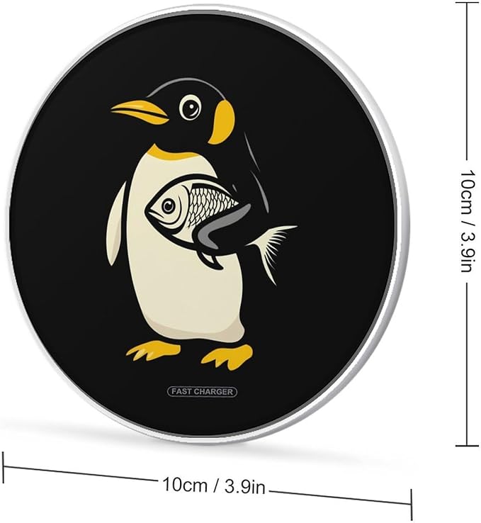 Penguins Carrying Fish Wireless Charger Anti-Slip Wireless Charging Pad Slim Charger Mat for Men Women