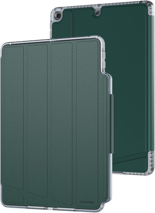 Tech21 EvoFolio case for iPad 7th/8th/9th Gen - Impact Protection iPad case with Multi-Angle Viewing Wake/Sleep Cover - Teal