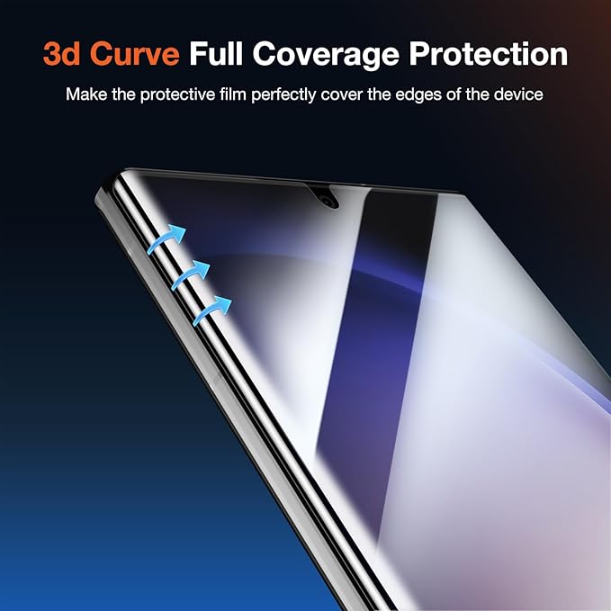 2 Pack Screen Protector Install kit for Samsung Galaxy S22 Ultra 5G 6.8 Inch3D Curved Full-coverage Protective Film Sensitive Touch Ultrathin Design Fingerprint Unlock 24h Scratch