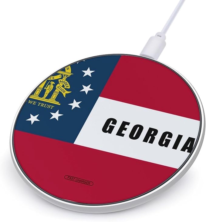 Georgia State Flag U.S.A. Phone Charger Magnetic Charging Pad Anti-Slip with USB Cable