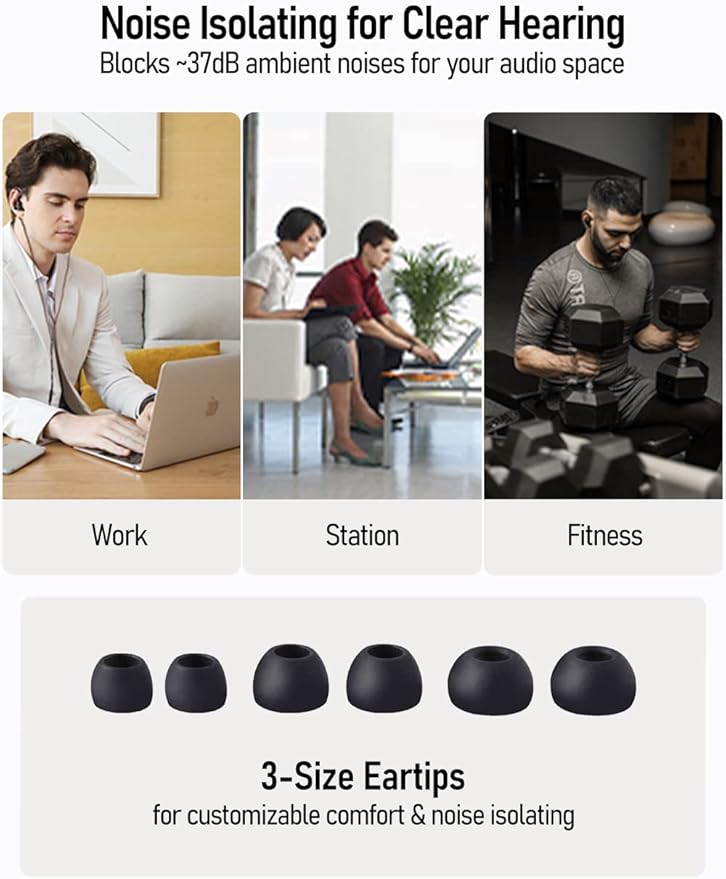 Vibes 201M Wired Earbuds in-Ear Headphones with Mic Noise Cancelling Bass Driven HiFi Earphones Tangle-Free Braided Cord Carry Case Ear Buds Tips 3.5mm Jack Secure Fit (Clear Brown)