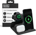 BLACK+DECKER 3 in 1 Charging Station for Apple Multiple Devices Wireless Foldable Travel Charger for Multiple Devices iPhone 17 16 15 14 13 Pro Max Plus Apple Watch Series/AirPods (Black)
