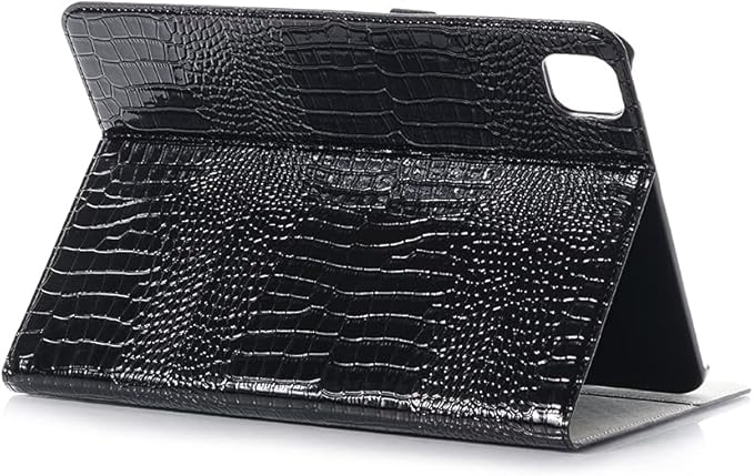 iPad Air 13'' (M4 2026)(M3 2025)(M2 2024) Case iPad Pro-3 4 5 6 (12.9'') Case for Women DMaos Synthetic Crocodile Leather Stand Folio Smart Cover with Pen Holder - Black