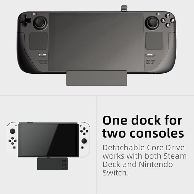 Skull &amp Co. x Savage Raven SteamDock: A Compact and Portable Dock with Detachable USB Hub HDMI TV Adapter for Steam Deck ROG Ally &amp Other Devices (for Switch OLED Smartphone Laptop) - Black
