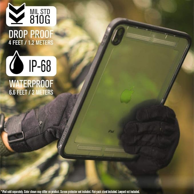 Catalyst Waterproof iPad Case for iPad Pro 11 2018 Waterproof 6.6 ft - Full Body Protection Heavy Duty Drop Proof 4ft Kickstand True Acoustic Sound Technology Built-in Screen Protector