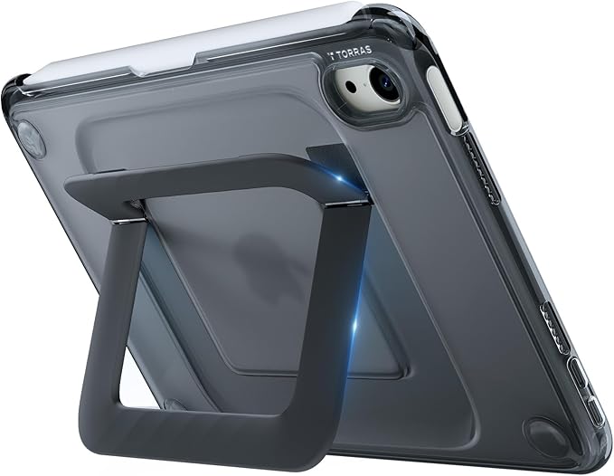 TORRAS Ostand K3 Neo for iPad mini 7 A17 Pro Case iPad mini 6 case Viewing Angles Adjustable Ultra Stable Stand Shockproof Protective Slim Kickstand Case with Pencil Holder Obsidian Black