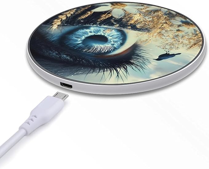 Blue Eyes Crow Wireless Charger Anti-Slip Wireless Charging Pad Slim Charger Mat for Men Women
