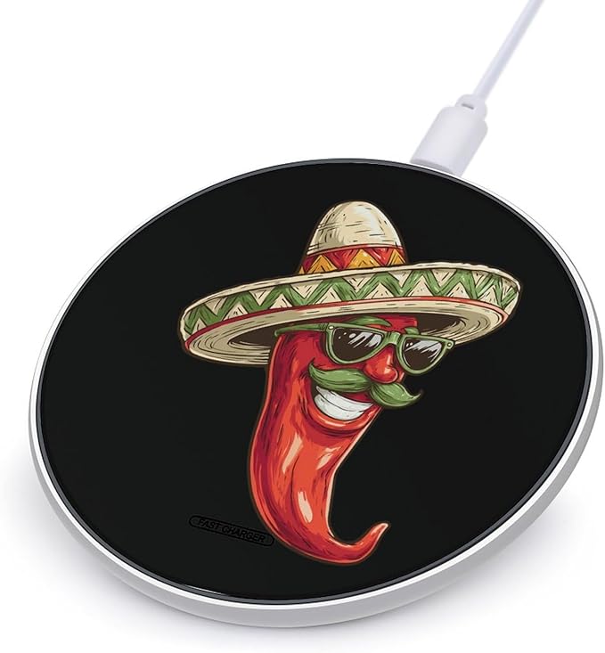 Mexico Chili Pepper Phone Charger Magnetic Charging Pad Anti-Slip with USB Cable