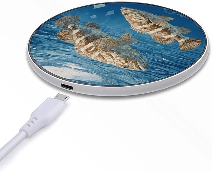 Ocean Grouper Fish Seabed Phone Charger Magnetic Charging Pad Anti-Slip with USB Cable