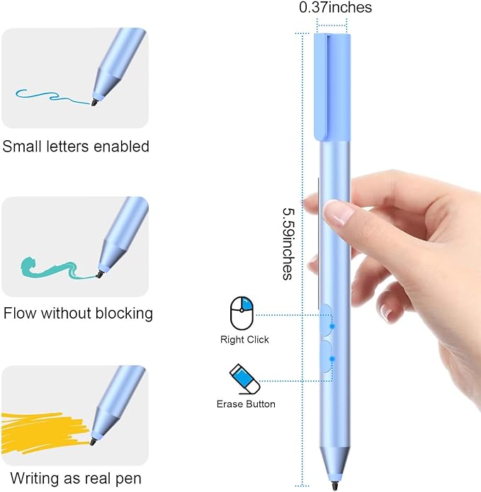 Pen for HP Omnibook Digital Stylus Pen for HP Envy Pavilion Spectre x360 Touchscreen Laptop with MPP 1.51 Palm Rejection 1024 Pressure 2500H Working Time 2 Buttons