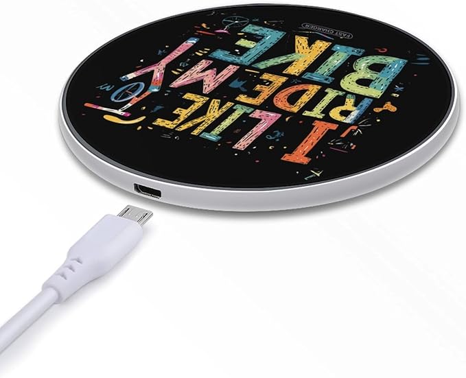 I Like to Ride My Bike Phone Charger Magnetic Charging Pad Anti-Slip with USB Cable