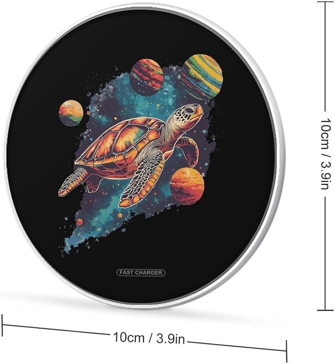Sea Turtler Planets Art Wireless Charger Anti-Slip Wireless Charging Pad Slim Charger Mat for Men Women