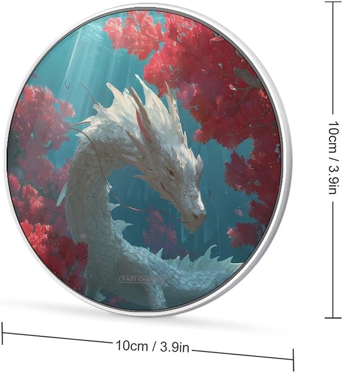 Dragon Sea Water Swimming Fast Portable Charger 10W Funny Graphic Phone Charging Pad with USB Cable
