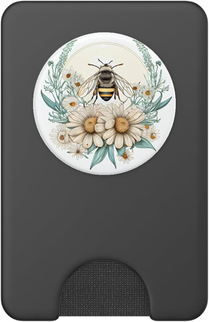 Bee Honeybee Daisy Flowers PopSockets PopWallet for MagSafe