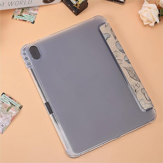 Retro Tulip Case Compatible with iPad 9th 8th 7th Generation 10.9 Inch 2021/2019/2018Funny Cover with Trifold Stand + Pencil Holder for Boys GirlsiPad 10.9in 2022